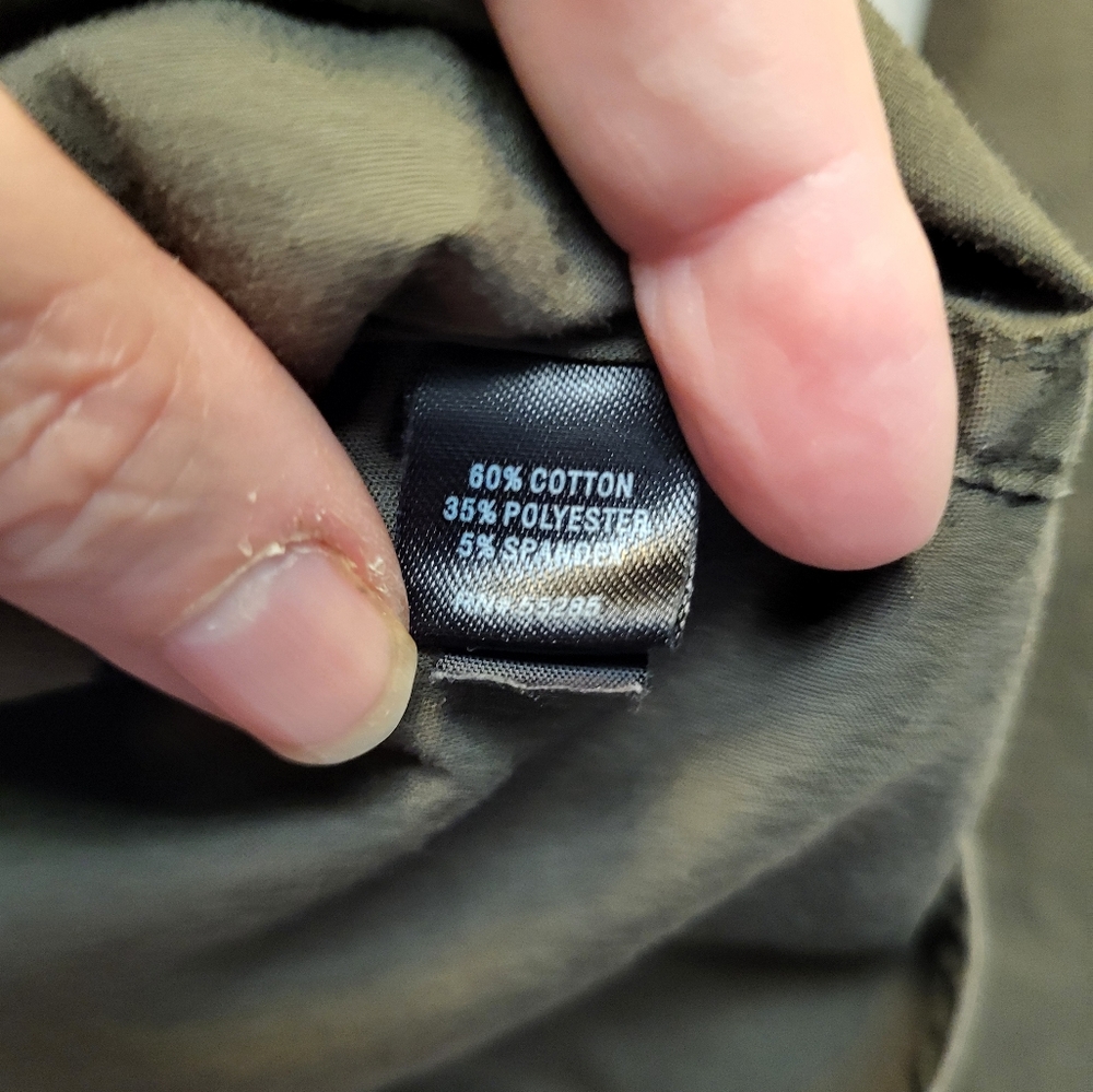 Express Olive Green Utility Cargo Button Down Fitted Shirt - Size XS - Picture 4 of 4